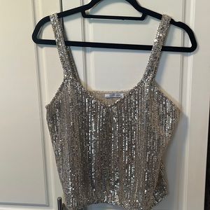 Zara metallic/beaded strap top